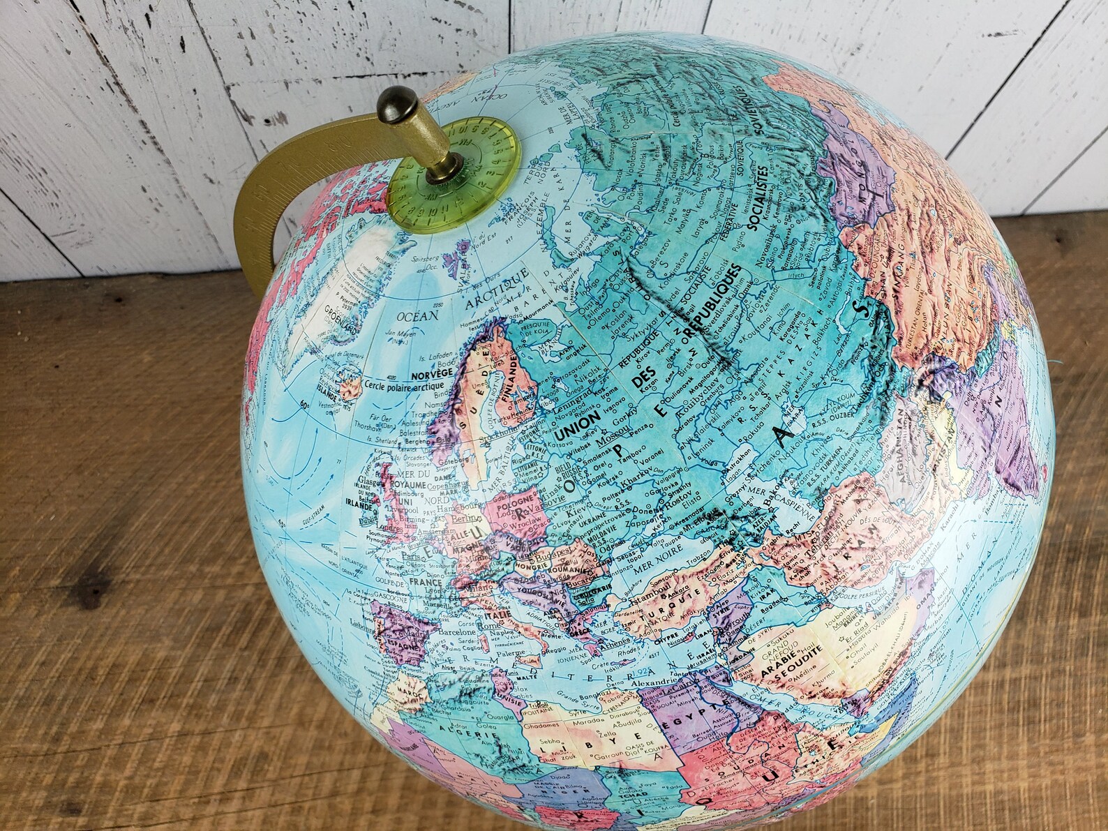Vintage Desk Globe World 12 in French Raised Relief Etsy