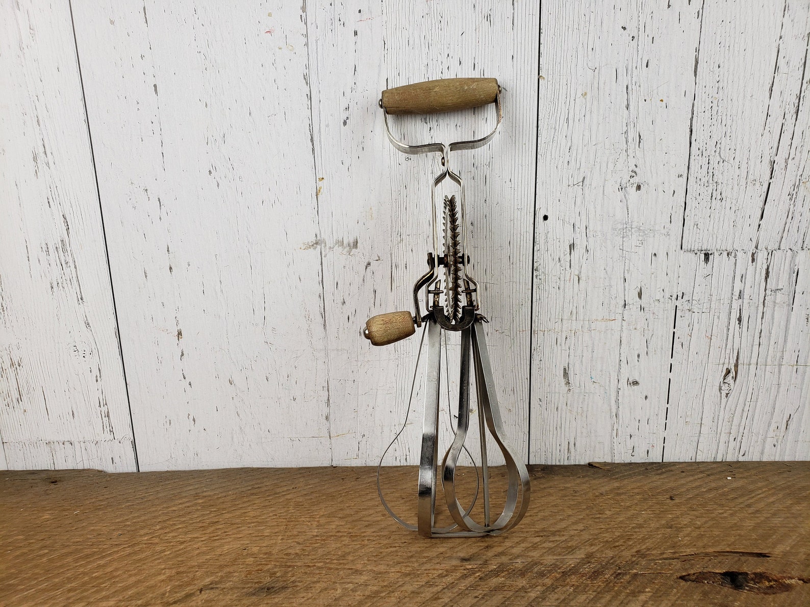 Vintage Metal Hand Mixer Wood & Metal Primitive Hand Tool Egg Etsy