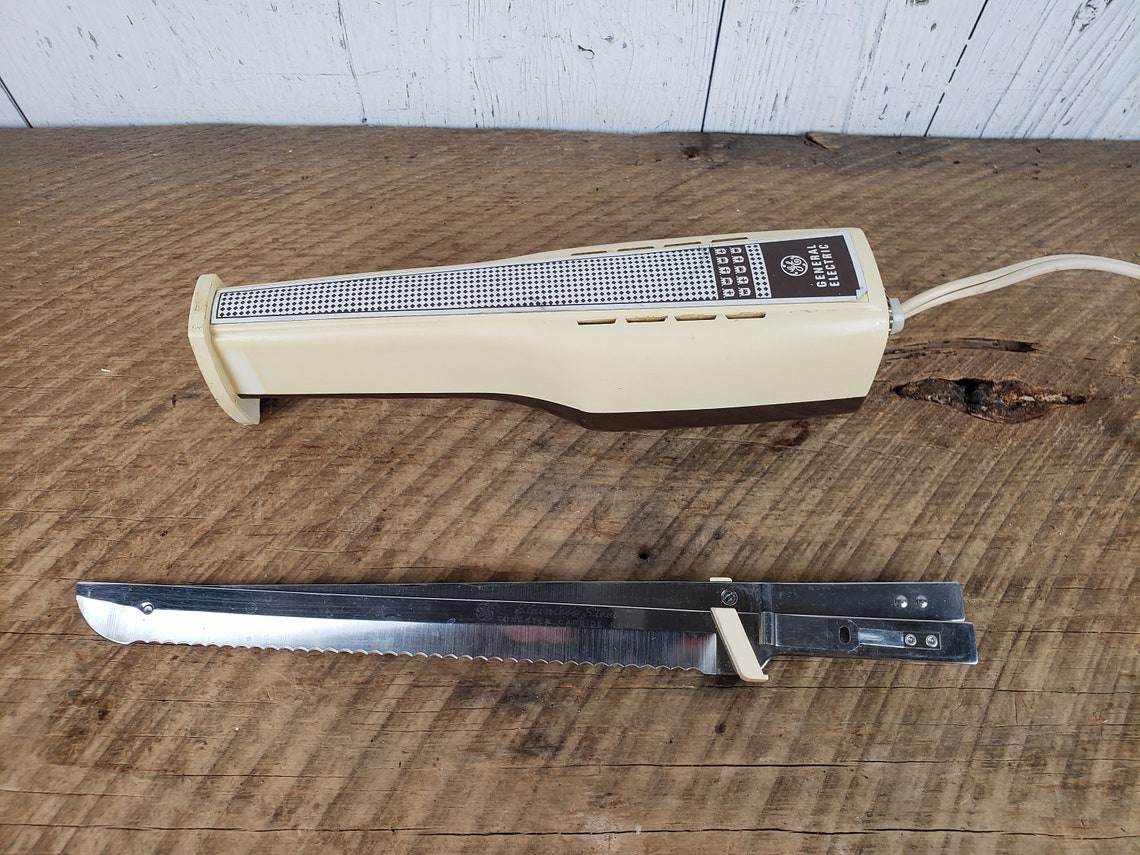Vintage General Electric Slicing Knife w/ Holder Rack Meat Etsy