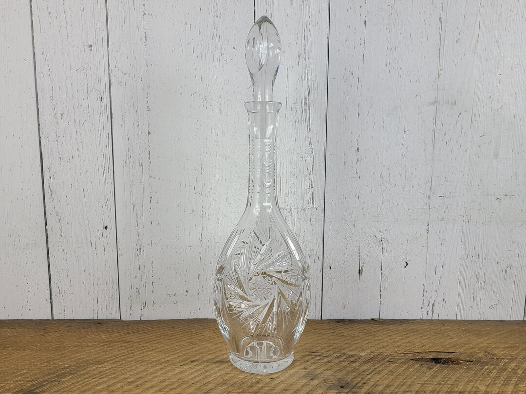 Vintage Lead Crystal Bottle 16 Tall Liquor Decanter W/ Etsy