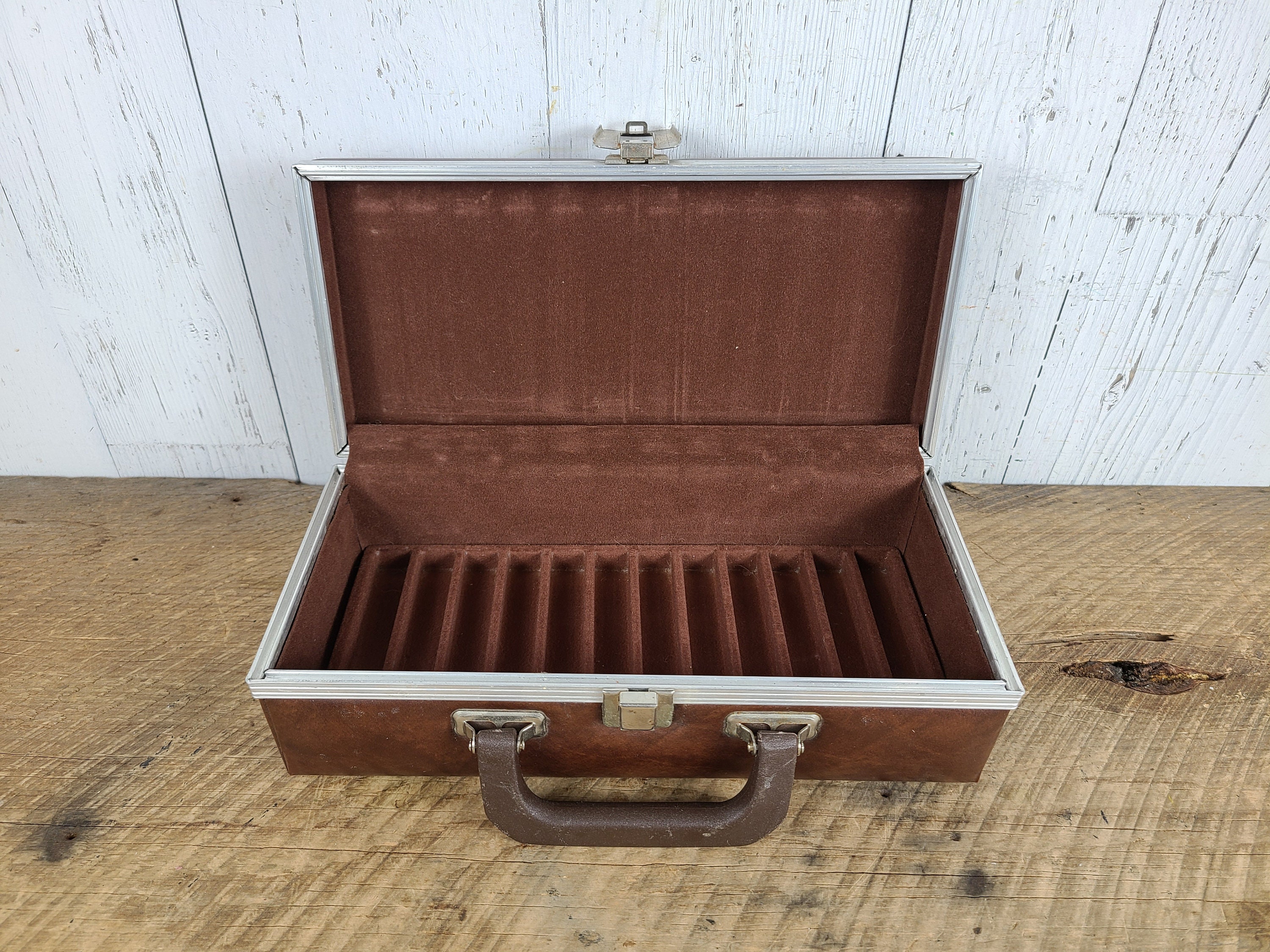 Vintage 12 Units Cassette Tape Carry Case Storage Box Faux Leather