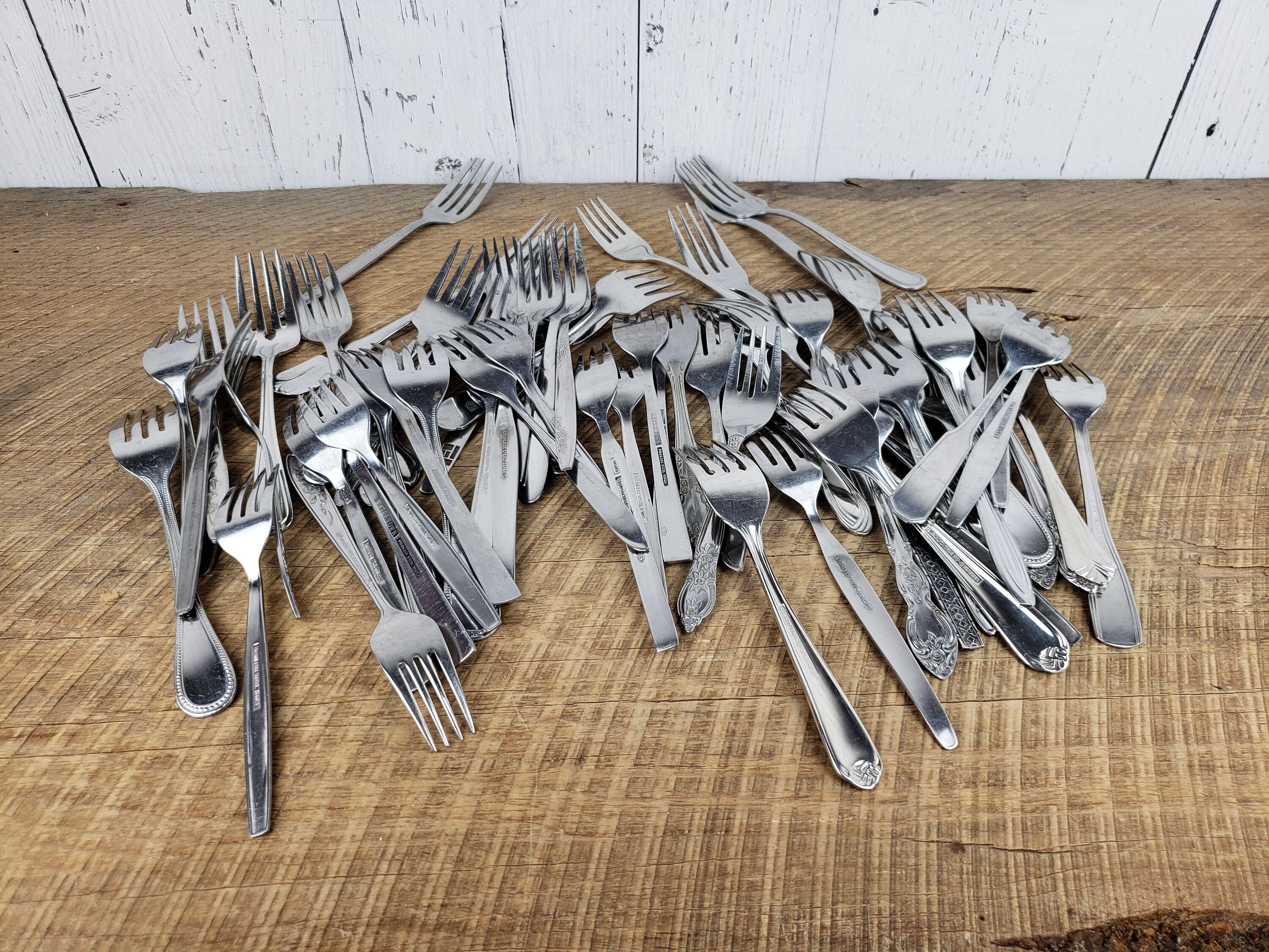 Vintage Salad Forks Set of 8 Mismatched Flatware Mix of Floral Etsy