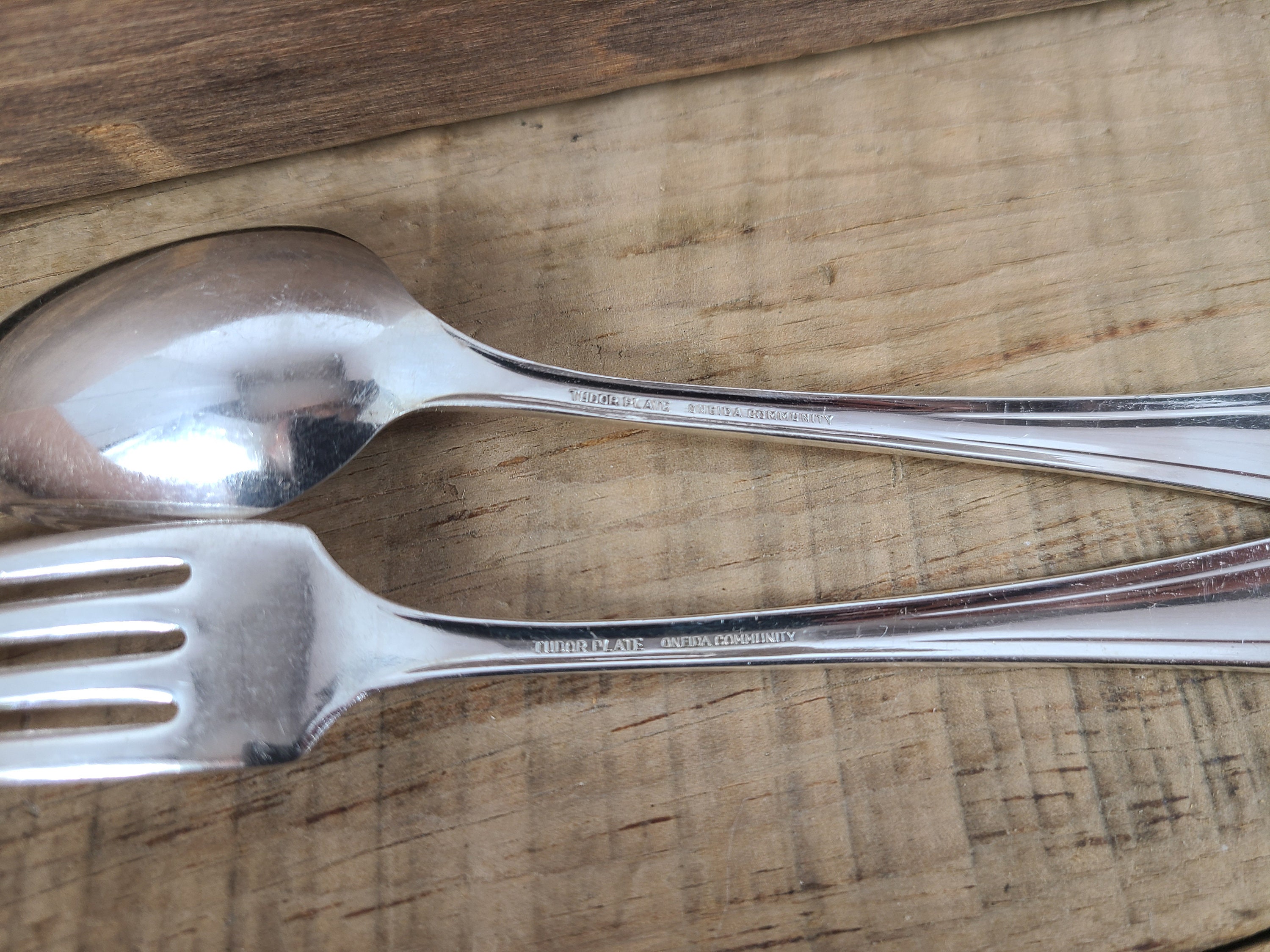 Vintage Tudor Plate Oneida Community Silverplate Flatware Set in