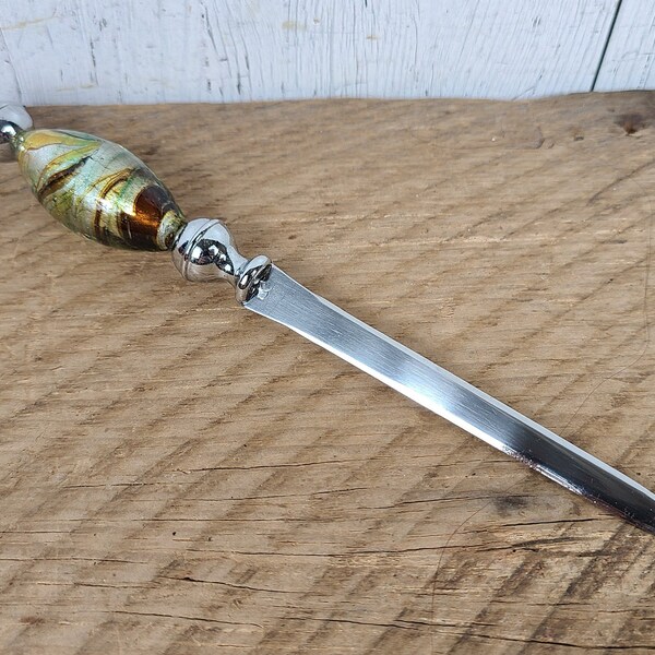 Vintage Letter Opener Metal & Resin Office Desk Supply Paper Knife Boho Chic Bohemian Desk Decor