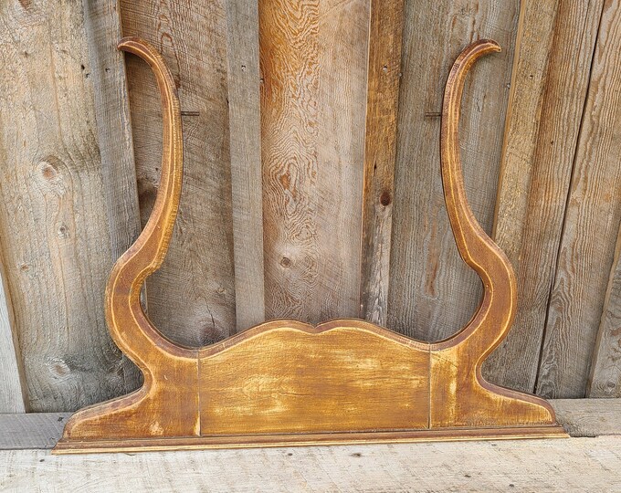 Antique Wooden Wishbone Mirror Frame Support Bracket Dresser Chest of