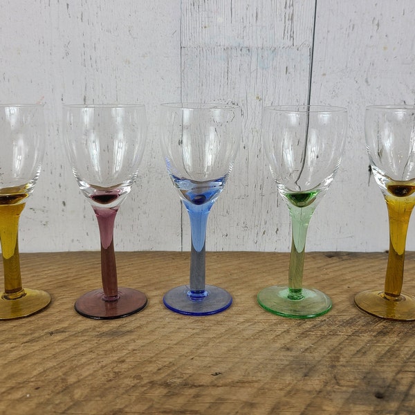 Glass Footed Cordial Glasses Etsy