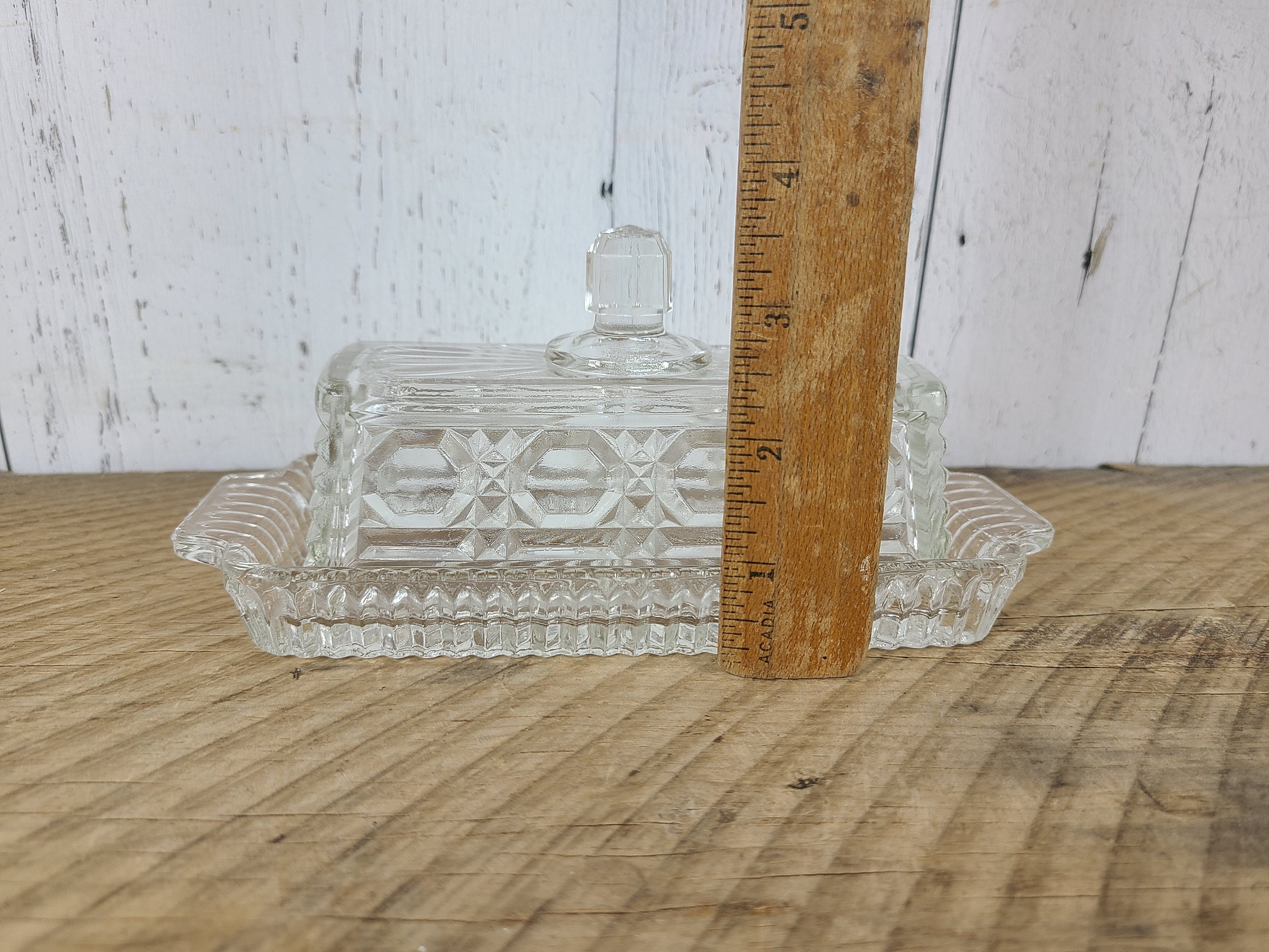 Vintage Federal Glass Butter Dish Windsor Pattern Plate W/ Lid Etsy