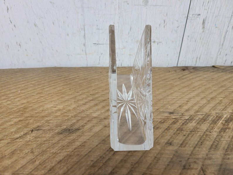 Vintage Triangle Crystal Napkin or Letter Holder Pinwheel Star Etsy