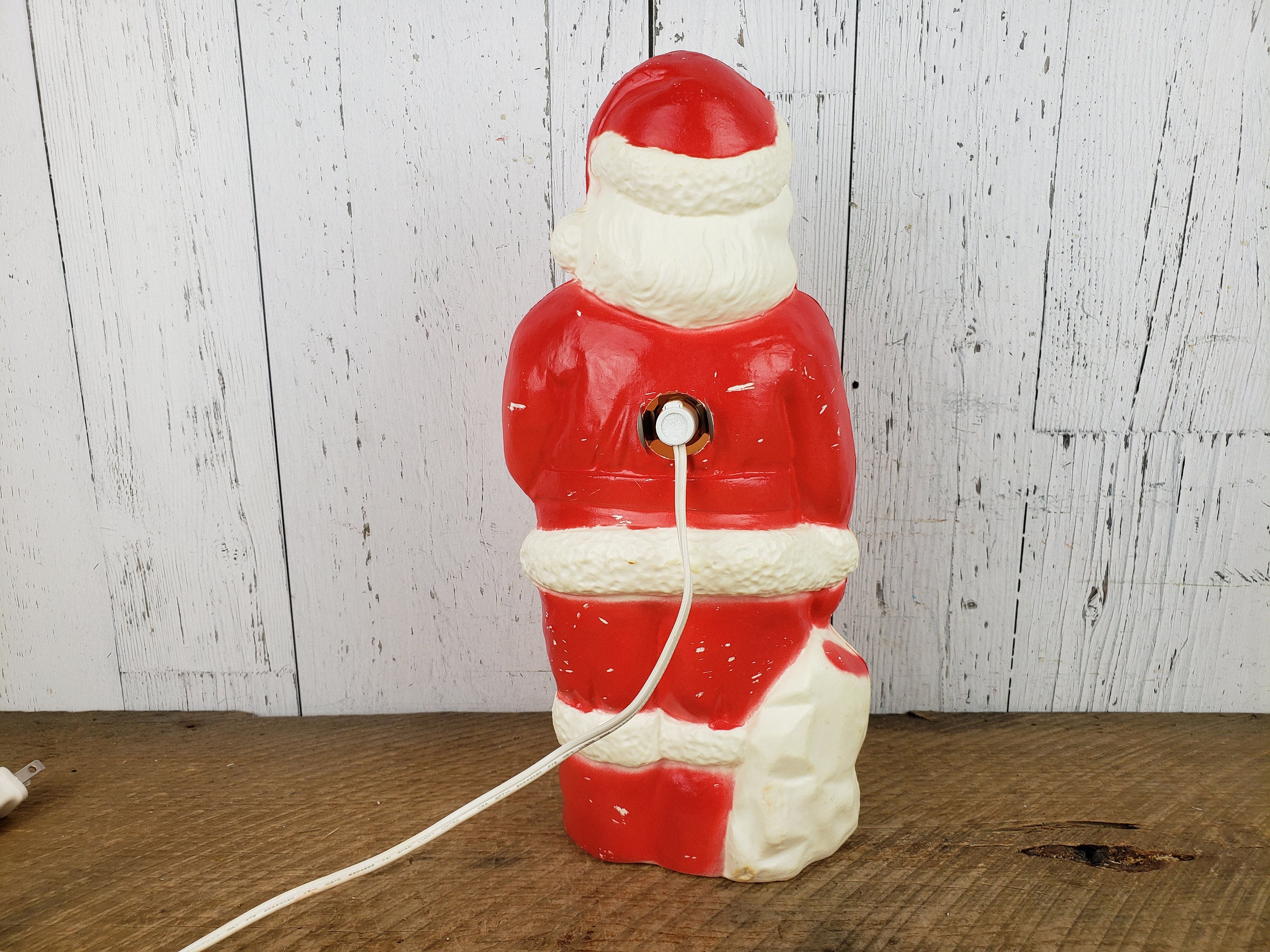 Vintage Small Santa Claus Blow Mold Statue 13 High | Etsy