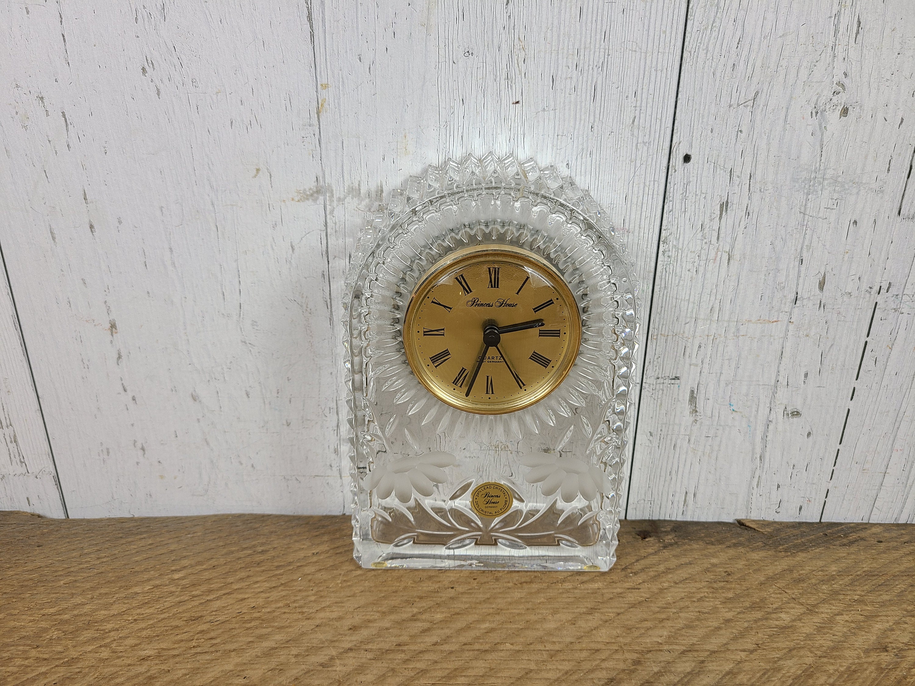 Home & Living Home Décor Vintage Lead Crystal Quartz Clock Princess