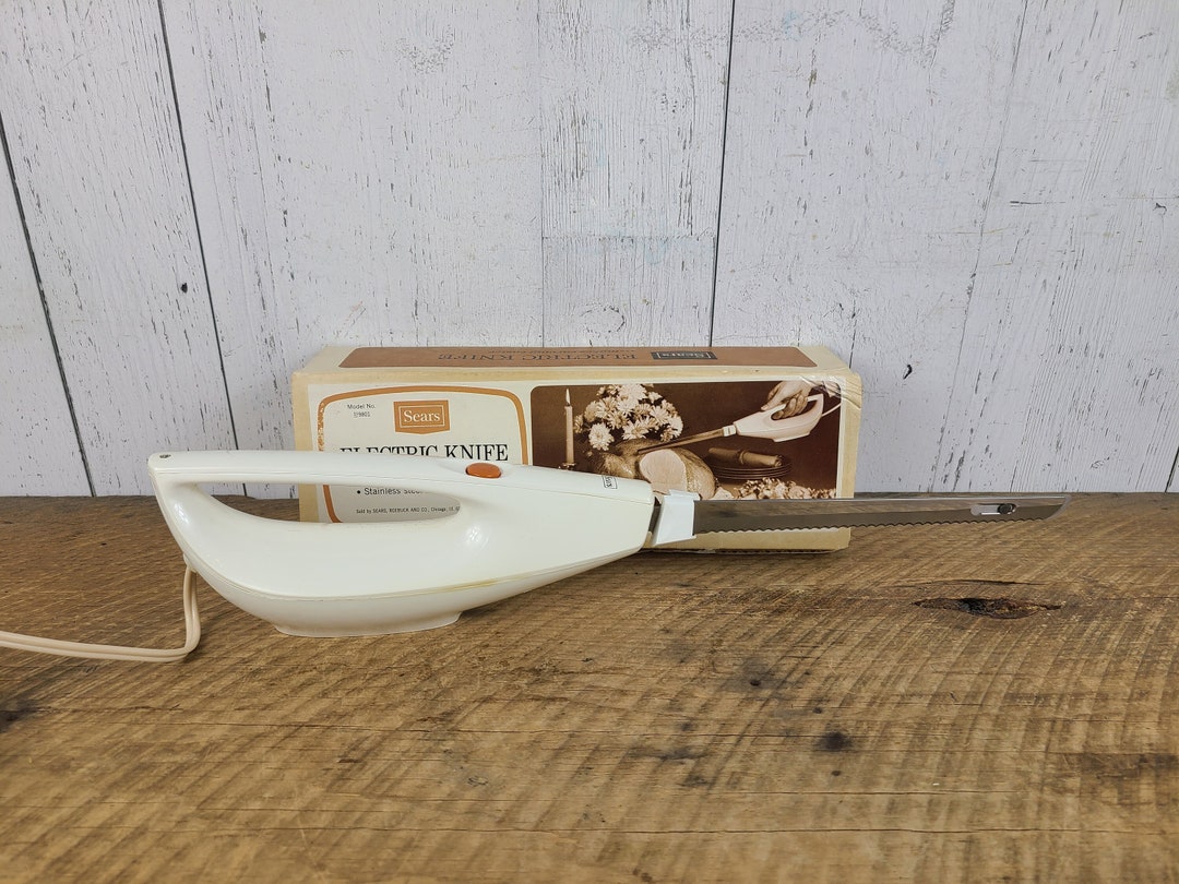 Vintage Sears Electric Knife Meat Carving Slicing Gadget Retro Small