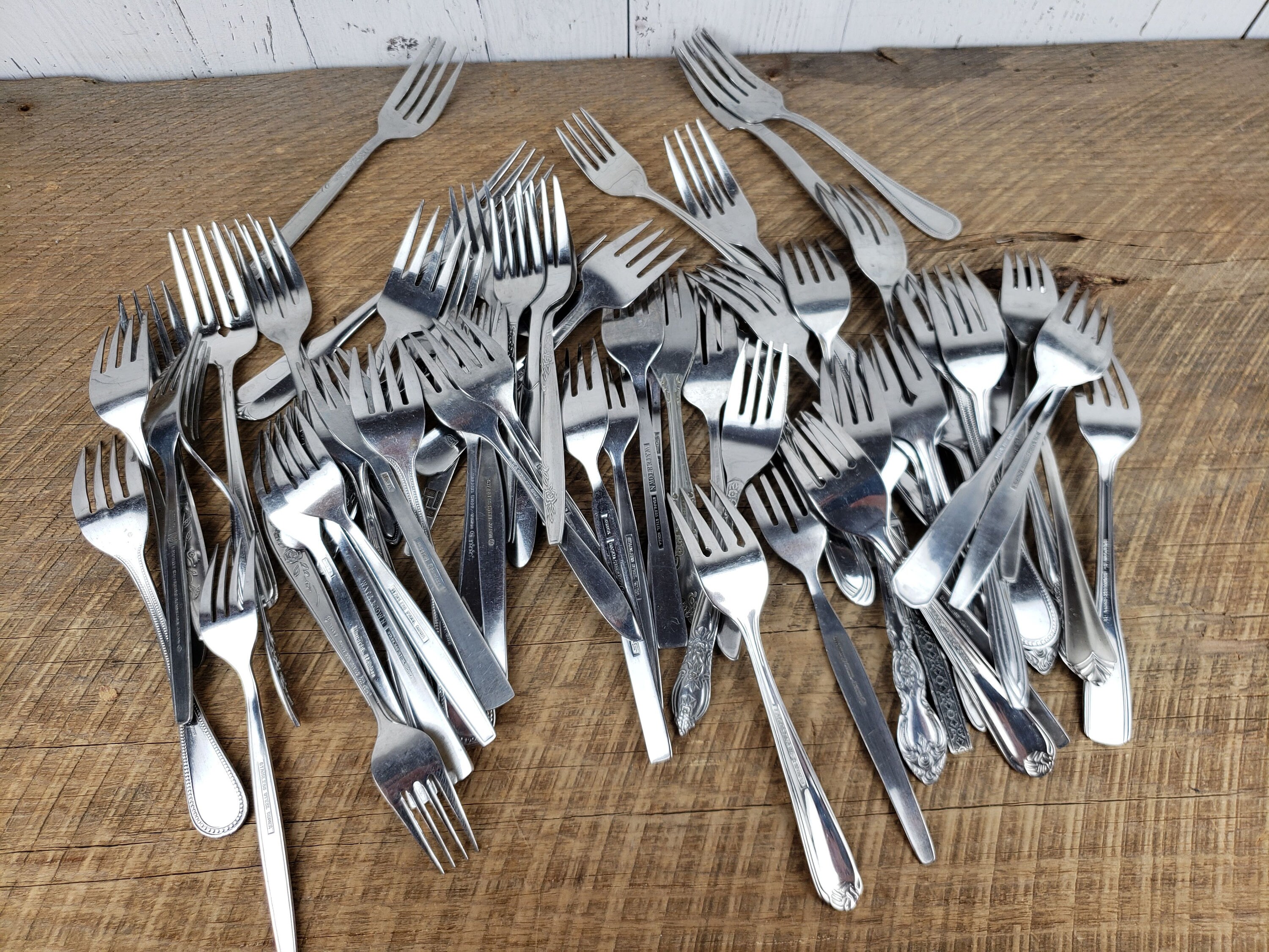 Vintage Salad Forks Set of 8 Mismatched Flatware Mix of Floral Etsy