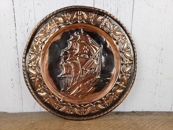 Vintage Copper Plate Wall Hanging 