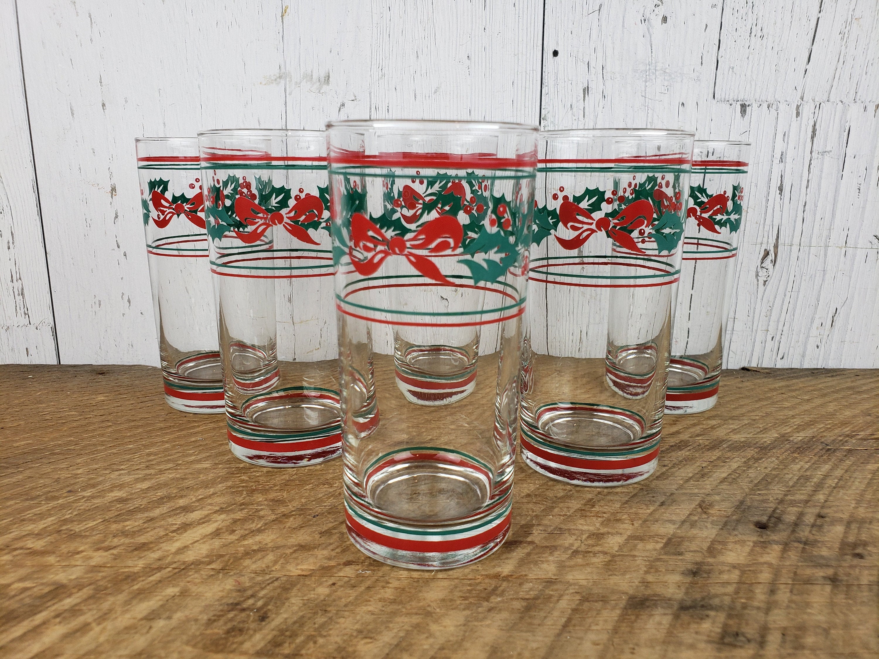 Holly jolly glass cup, Christmas glass cup, holiday cup with bamboo li –  Powered By Daisies