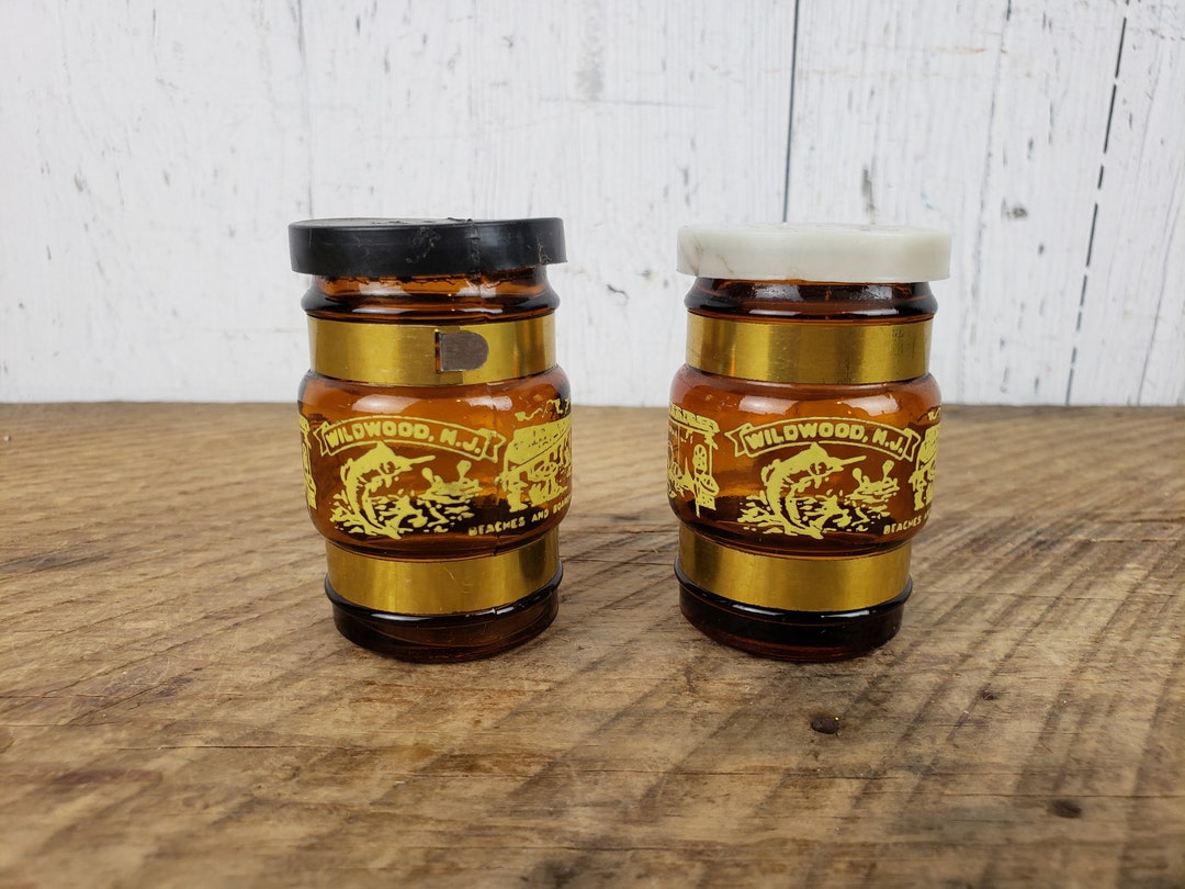 Vintage Wildwood New Jersey Salt & Pepper Shaker Set Amber Etsy