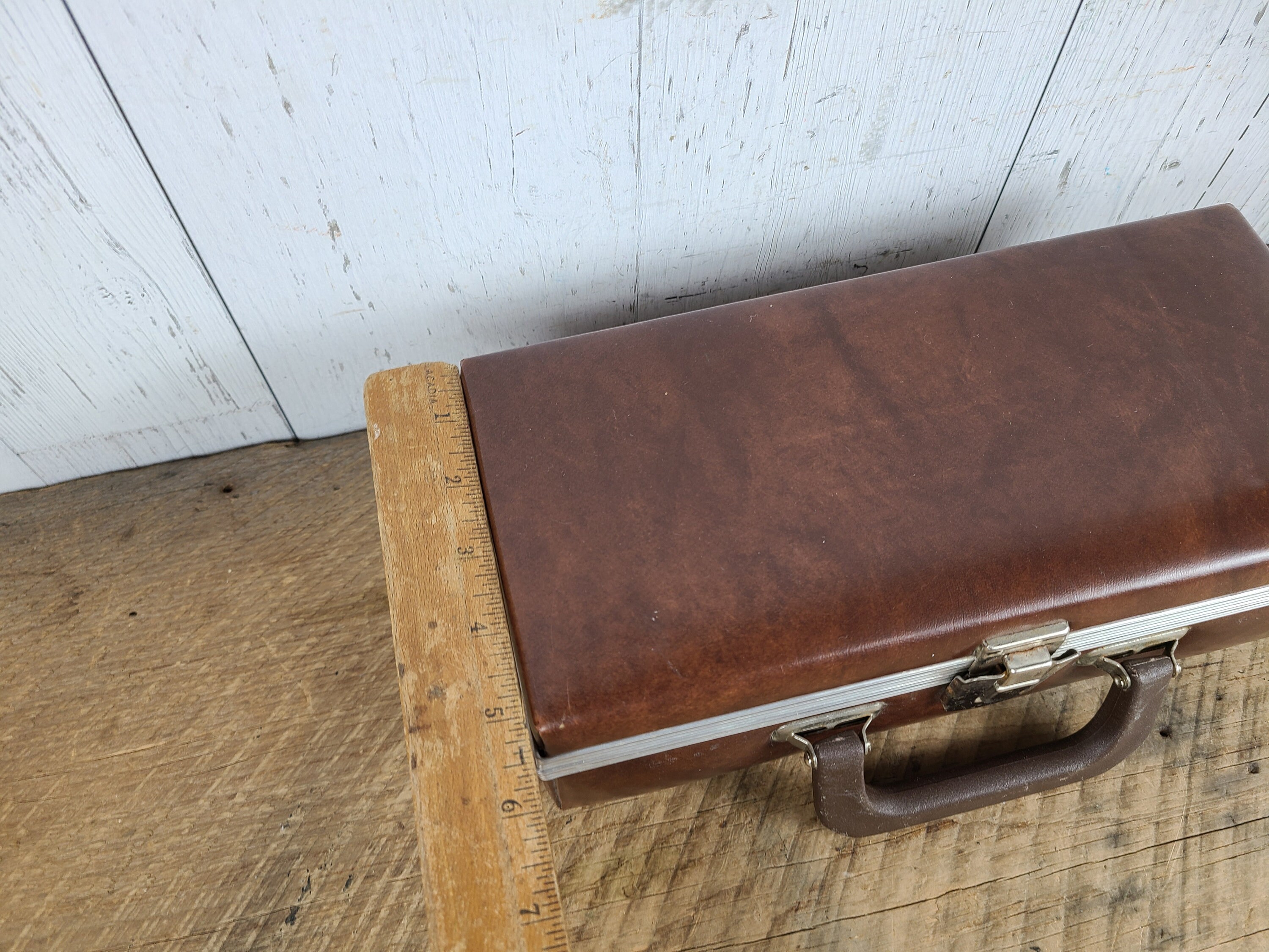 Vintage 12 Units Cassette Tape Carry Case Storage Box Faux Leather