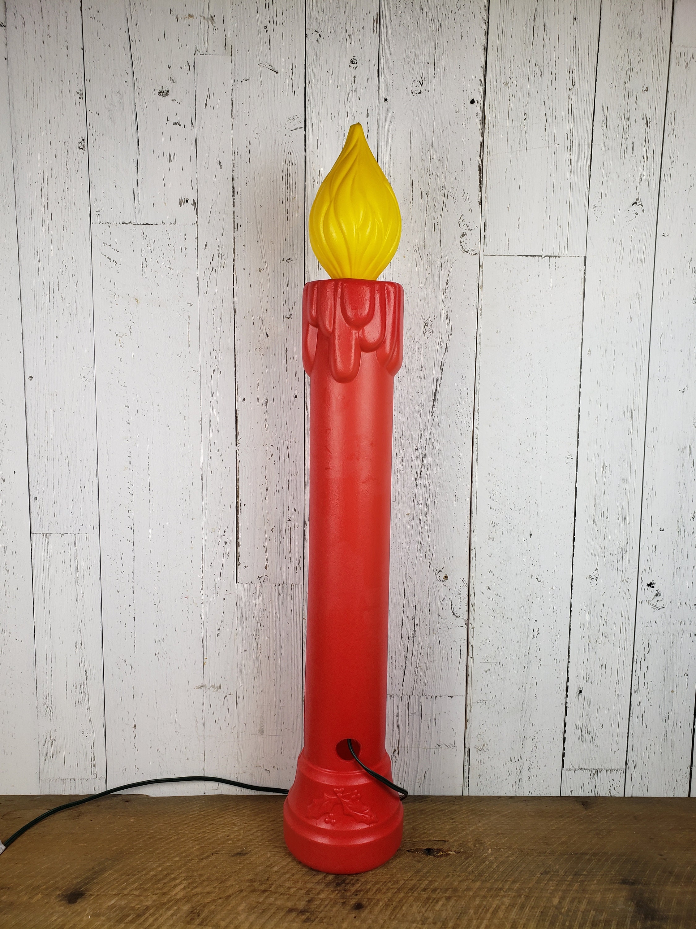 Vintage Noel Candle Blow Mold Statue 39 Tall Retro 1988 Etsy Canada