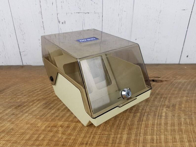 Vintage 5 25 Diskette Storage Box Lock Key Flip Top Etsy