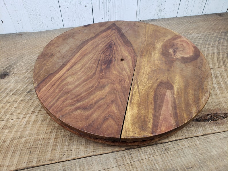 Vintage Large Bohemian Collapsible Bowl Intricate Hand Carved Details Boho Basket Wooden Fruit Snack Display Rustic Wood Trinket Holder