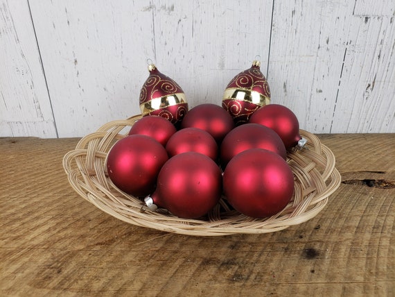 Burgundy glass christmas ornaments Clearance