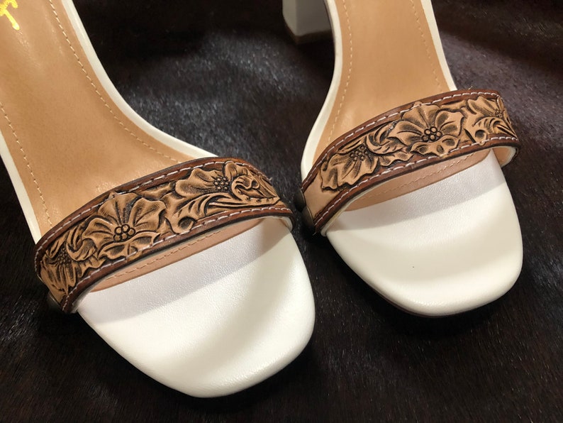 Custom tooled leather heels image 3