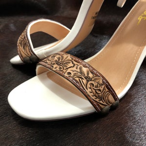 Custom tooled leather heels image 2