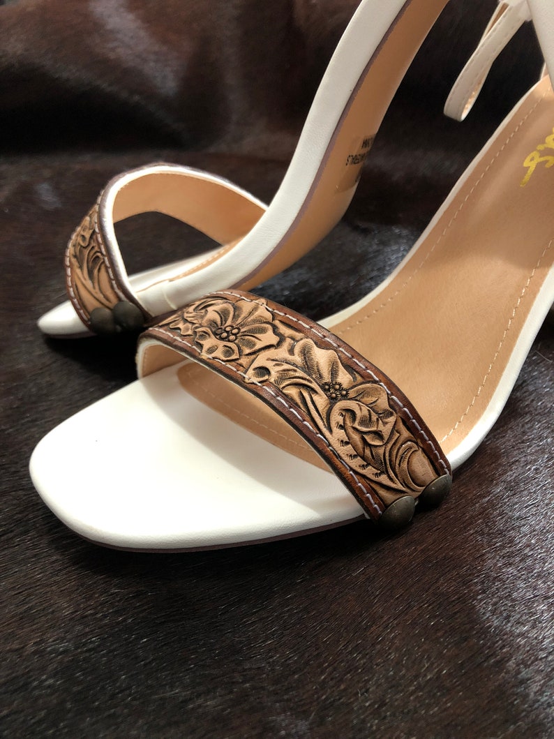 Custom tooled leather heels image 2