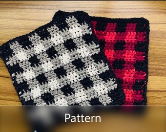 MUSTER- Buffalo Karo Geschirrtuch Häkelanleitung - Buffalo Plaid - Geschirrtuch - Geschirrtuch Karo - Geschirrtuch Muster