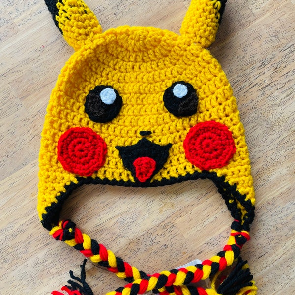 Crochet Pikachu Hat - Pikachu - Pokémon Hat - Crochet Hat - Hat