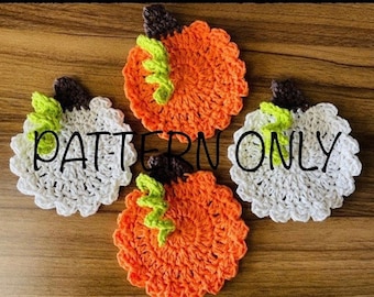 Muster - gehäkelte Kürbis Untersetzer - Häkelanleitung - gehäkelte Kürbis Untersetzer - Kürbisse - Herbst - Halloween - Herbst