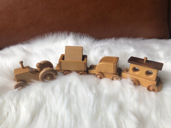 vintage wooden train set