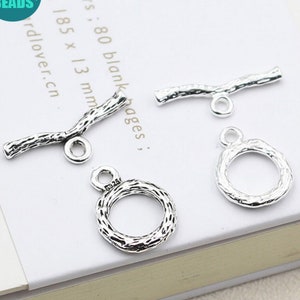 1/2/5/10 set Silver Toggle Clasp,10mm 11mm S925 Sterling Silver Toggle Clasp