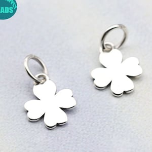 S925 Sterling Silver Clover Charms,Bracelet Pendant,Jewelry Findings,Jewelry Making Sterling Silver Clover Charms