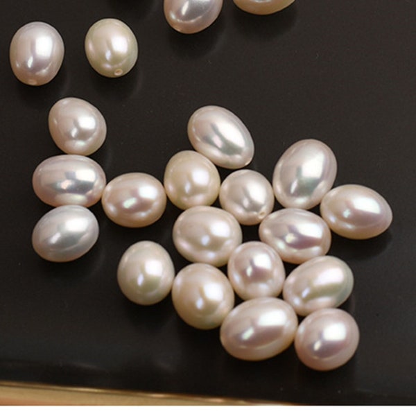 8mm Drop Pearls,Half Hole Drop Pearl Beads,Drop Pendant,Pearl pendant,earring pearls,Rice pearl pendant,half hole beads