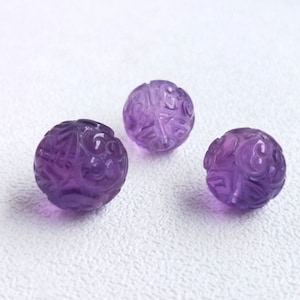 9-14mm Natural Uruguayan Amethyst Beads,Hand Carved Amethyst Beads
