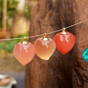 Yanyuan Agate Peach Pendant,Jewelry Supply,Necklace Pendant,Peach Charms,Gemstone Charms,send randomly