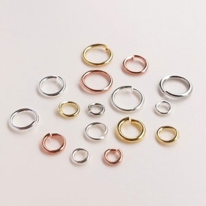 50pcs Gold Plated brass Open Rings,Gold plated Jump Rings,Gold Rings zdjęcie 1