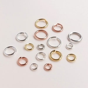 50pcs Gold Plated brass Open Rings,Gold plated Jump Rings,Gold Rings