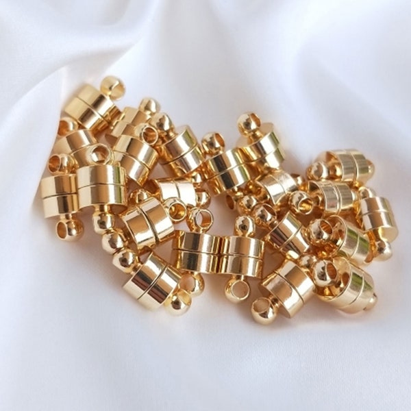 1/5/10/20 pcs 14K Gold plated Strong magnetic  cylinder Clasp,bracelet cylinder clasp