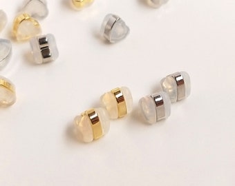 10/20/50/100pair Gold Plated Brass Rubber Ear Backs,Rubber Ear Back Stoppers, Earring backing,Earring Nuts,Wholesale Ear Backs