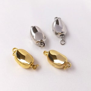 1/5/10 pcs 18K Gold plated Oval Bean Clasp,Gold plated box Clasp,Pearl Clasp,Necklace Clasp