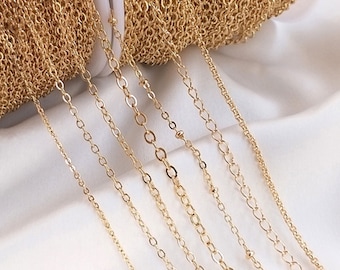 14K vergulde ketting, kettingketting, kruisketting, O-shaperketting, armbandketting