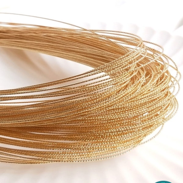 1/5/10 Meters 14K Real Gold Plated brass jewerly Wire,0.7/0.8/1.0/1.2mm 14K gold Carved Wire,Sparkle Wire,Hard Wire