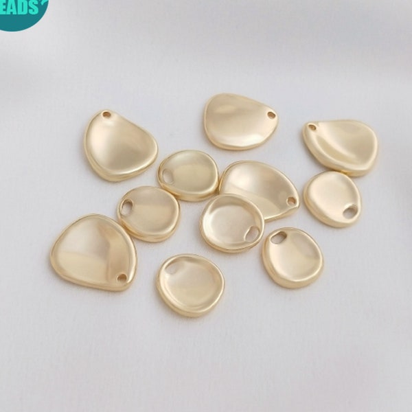 1/2/10/20pcs 14K Gold Plated Drop Pendant,Petal charms,Gold Petal Charm