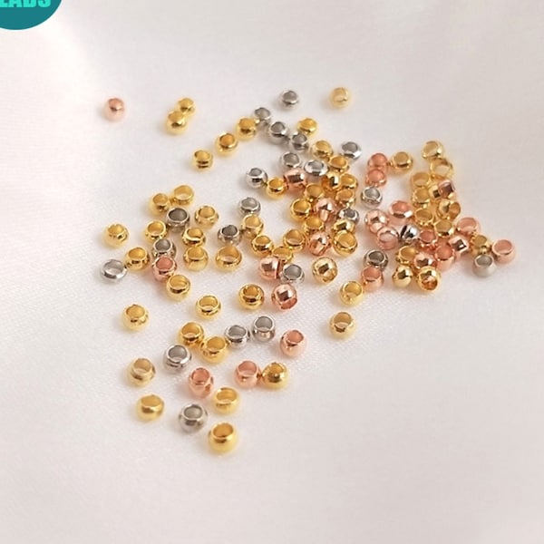 100PCS Gold Plated Crimp Beads,Crimp beads,Jewelry Making Supply,2.0/2.5mm