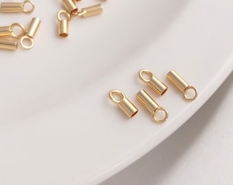 14K Gold plated Cord End Caps,end caps,cord ends,necklace end caps,gold end cap