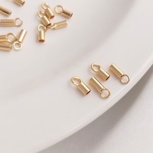 14K Gold plated Cord End Caps,end caps,cord ends,necklace end caps,gold end cap