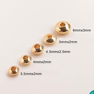 10/50/100pcs 14K gold Plated Rondelle Beads,gold plated UFO beads,Gold plated spacer beads