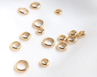 10/100pcs 4/5/6mm 14K Real Gold Plated brass Closed Rings,Gold plated Rings,Gold Rings