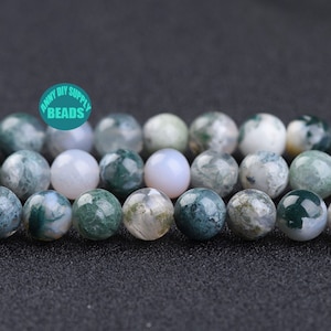 4/6/8/10/12mm Matt/smooth Genuine Natural  Tree Agate Loose Beads,Full strand 15inch